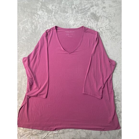 Women’s Susan Graver Modern Essential Blouse Pink Plus Size 3X - Picture 1 of 11